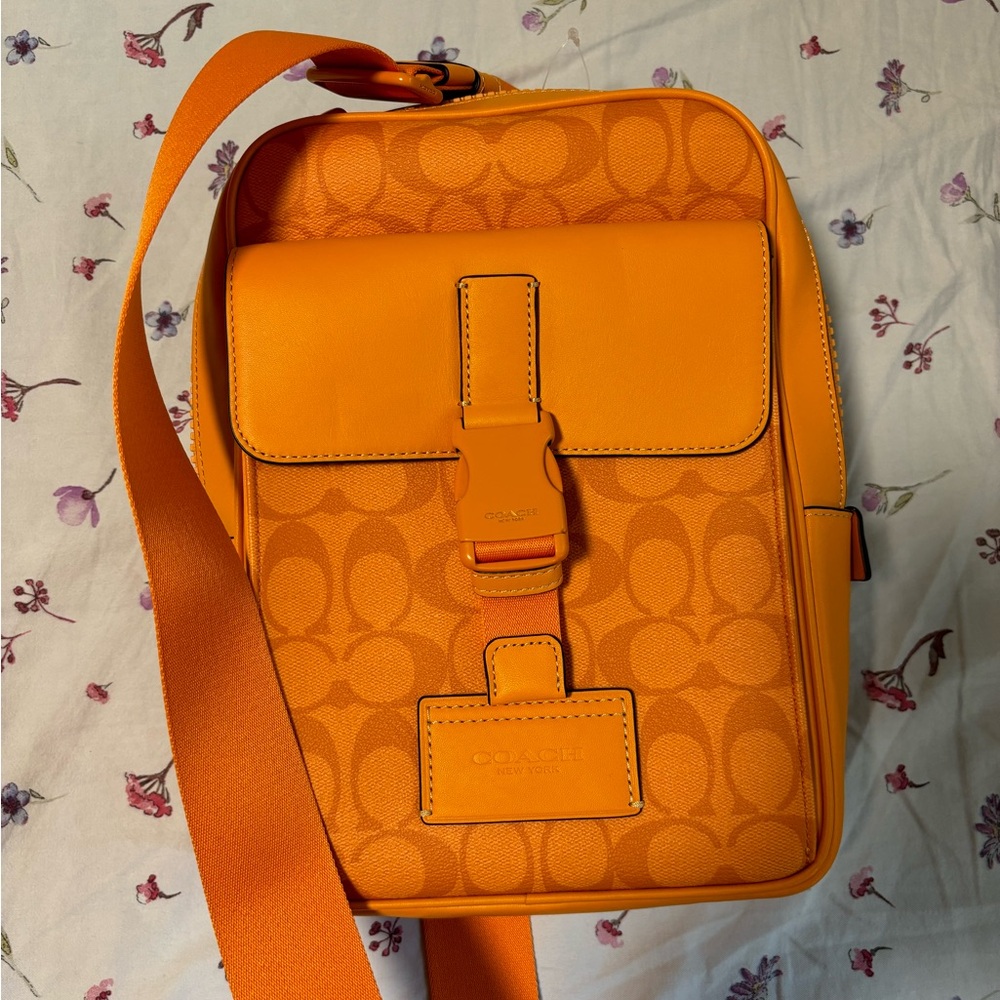 Coach Men's Vibrant Orange Messenger Bag